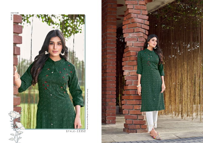 Safari By Kalaroop Rayon Designer Embroidery Kurtis Wholesale Market In Surat

